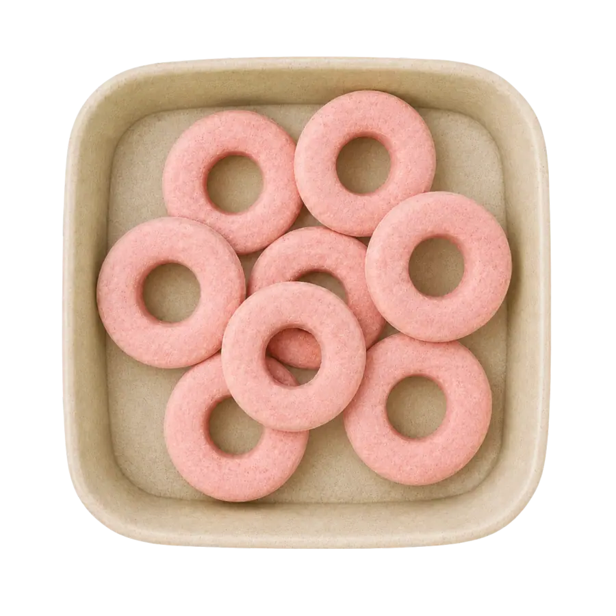 Chicken & Cranberry Donut freeze-dried pet food product photo